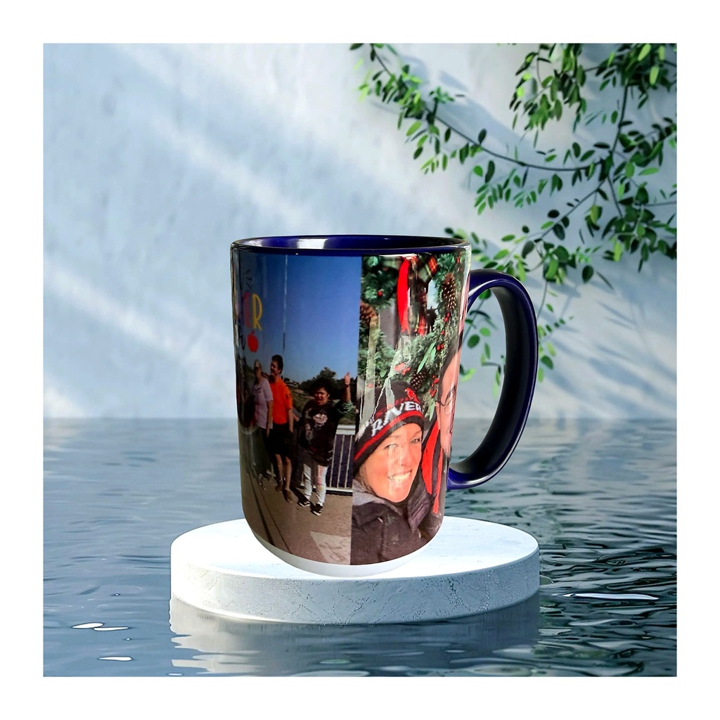Taza Personalizada con Foto y Asa Azul